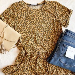 *ALMOST GONE* Animal Print Peplum T shirt